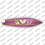 Peace Love Flip Flops Novelty Surfboard Sticker Decal