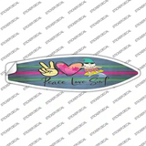Peace Love Surf Novelty Surfboard Sticker Decal