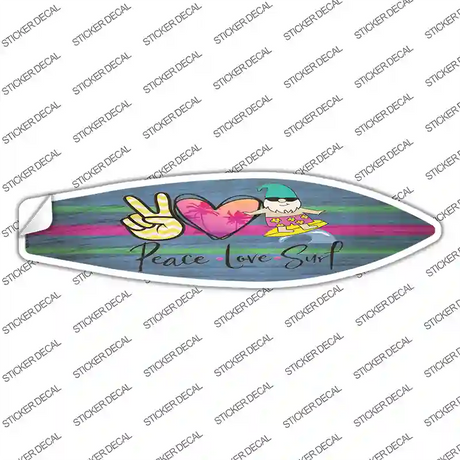 Peace Love Surf Novelty Surfboard Sticker Decal