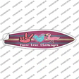 Peace Love Flamingo Novelty Surfboard Sticker Decal