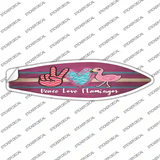 Peace Love Flamingo Novelty Surfboard Sticker Decal