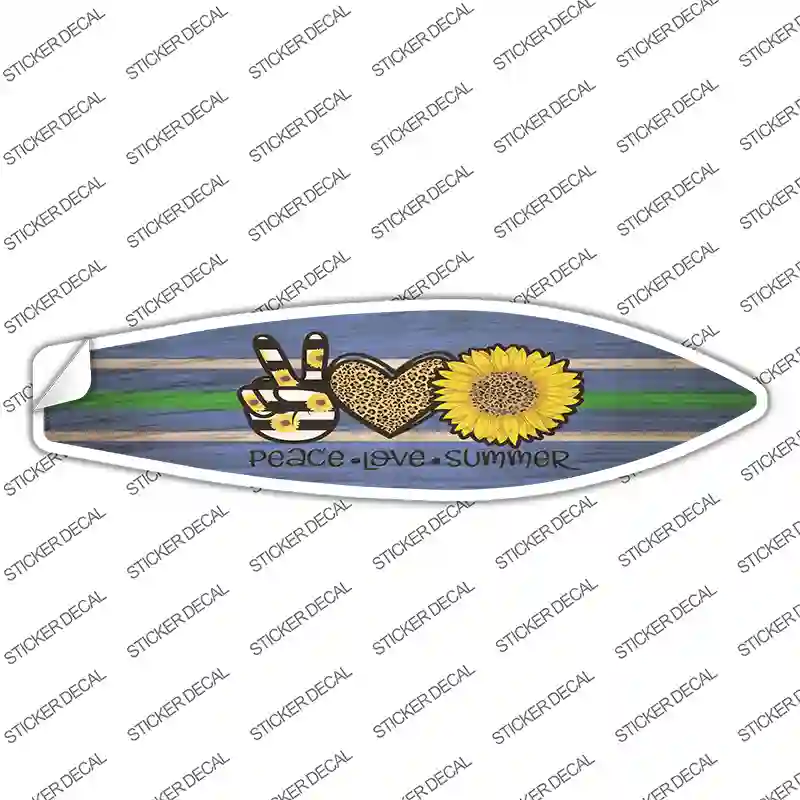 Peace Love Sunflower Novelty Surfboard Sticker Decal