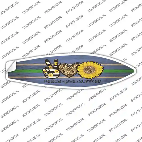 Peace Love Sunflower Novelty Surfboard Sticker Decal