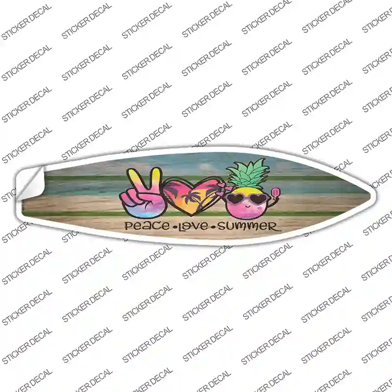 Peace Love Summer Palms Novelty Surfboard Sticker Decal