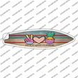 Peace Love Summer Chevron Novelty Surfboard Sticker Decal