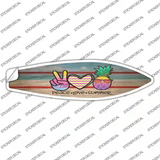 Peace Love Summer Chevron Novelty Surfboard Sticker Decal