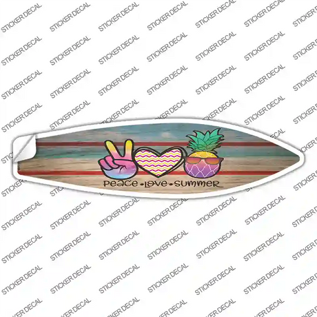Peace Love Summer Chevron Novelty Surfboard Sticker Decal