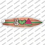 Peace Love Watermelon Novelty Surfboard Sticker Decal
