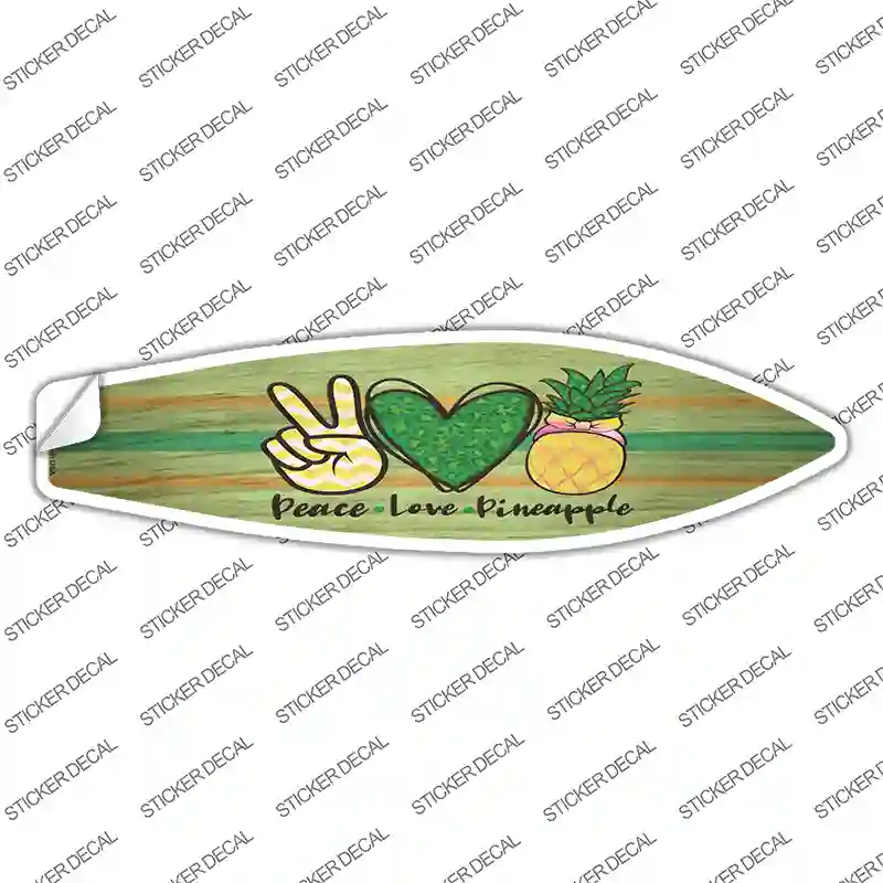 Peace Love Pineapple Novelty Surfboard Sticker Decal