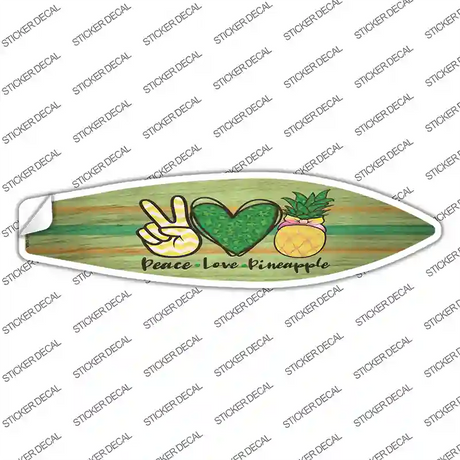 Peace Love Pineapple Novelty Surfboard Sticker Decal
