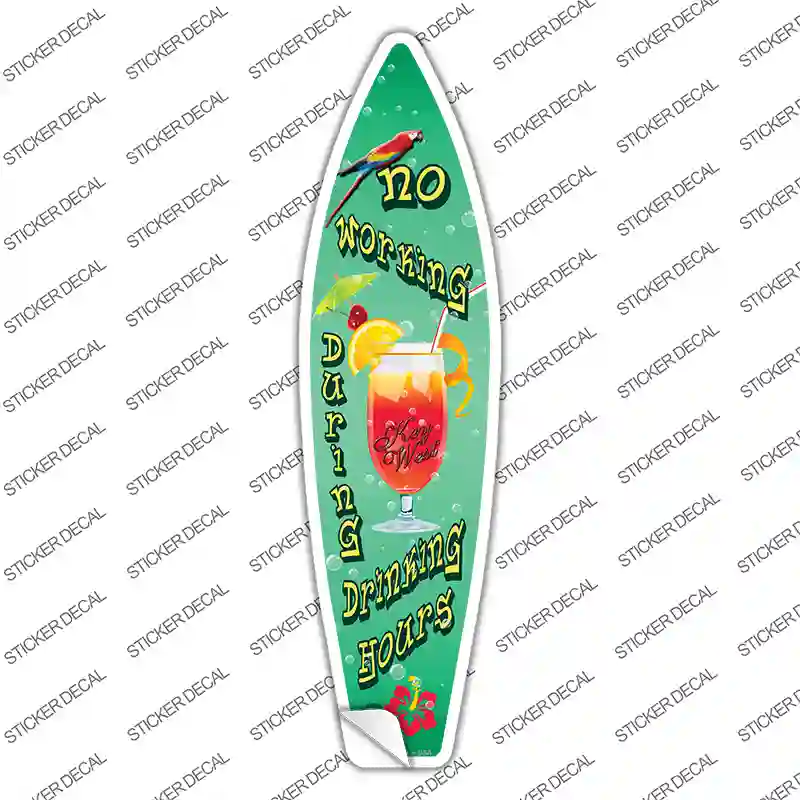 No Working Key West Novelty Surfboard Sticker Decal