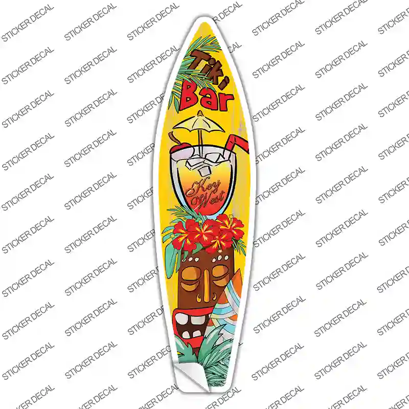 Tiki Bar Key West Novelty Surfboard Sticker Decal