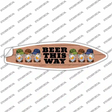 Beer This Way Six Camo Gnomes Novelty Surfboard Sticker Decal