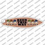 Beer This Way Six Camo Gnomes Novelty Surfboard Sticker Decal