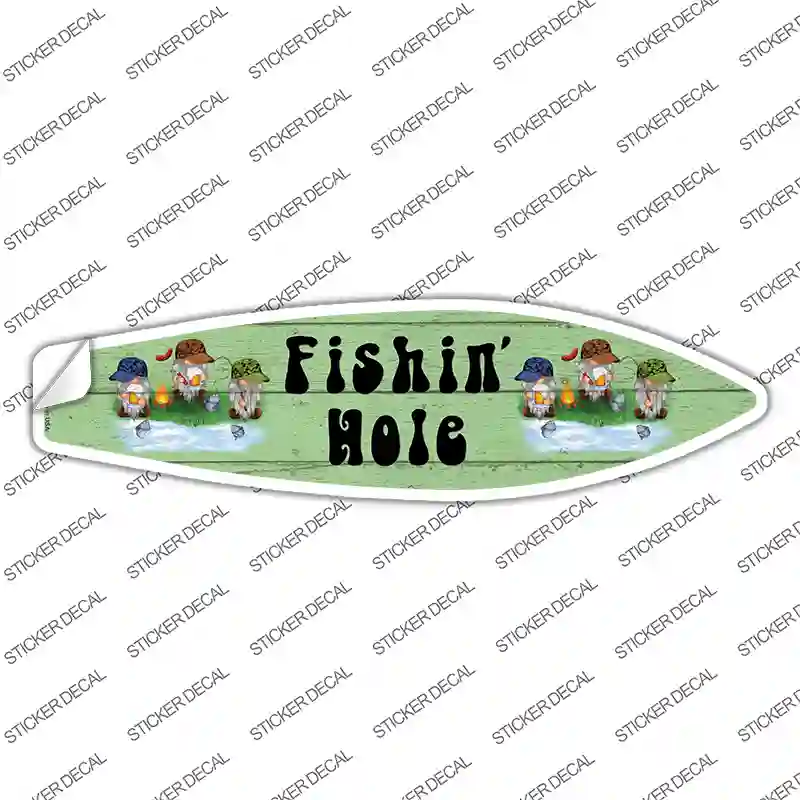 Fishing Hole Six Camo Gnomes Novelty Surfboard Sticker Decal