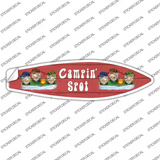 Camping Spot Six Camo Gnomes Novelty Surfboard Sticker Decal