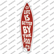 Life Better By Pool Hibiscus Novelty Surfboard Sticker Decal