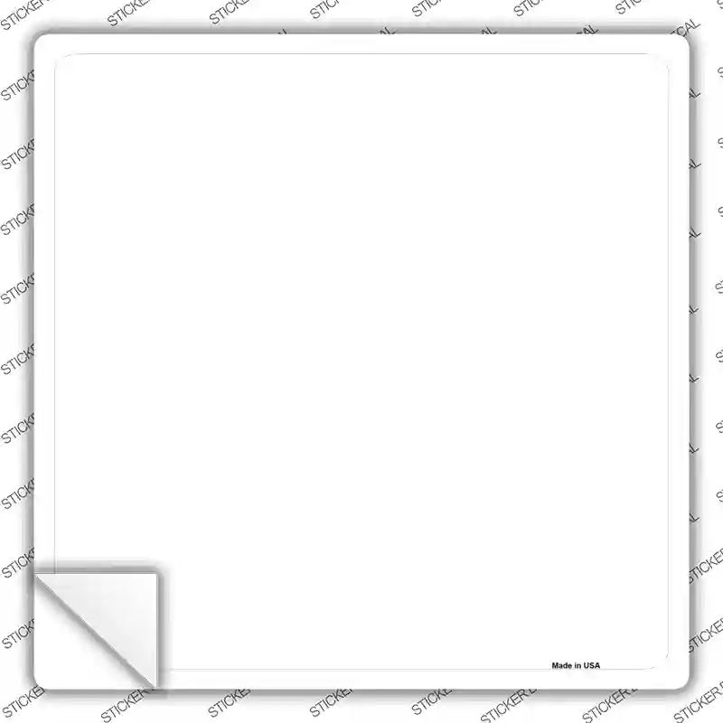 White Novelty Square Sticker Decal