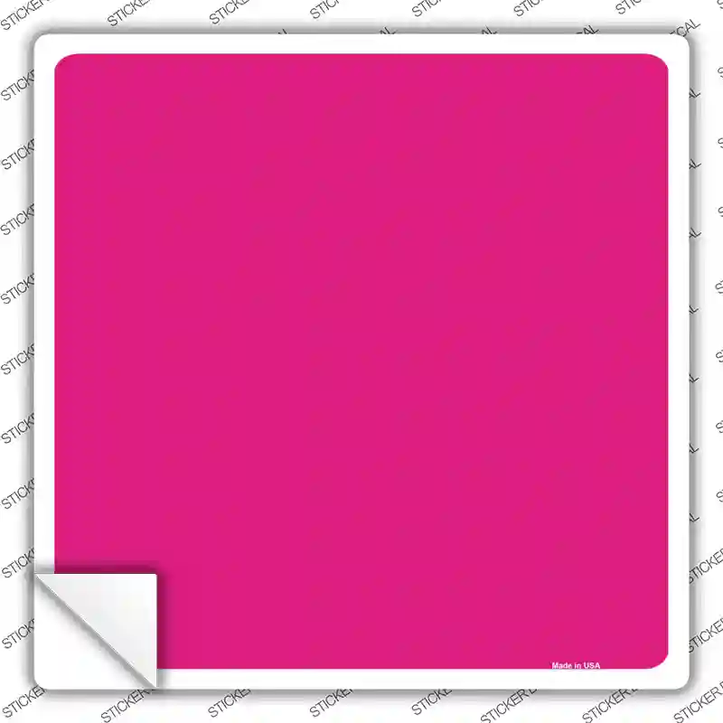 Pink Solid Novelty Square Sticker Decal