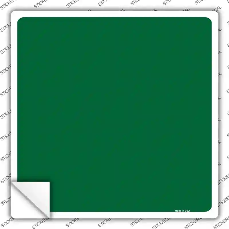 Green Solid Novelty Square Sticker Decal