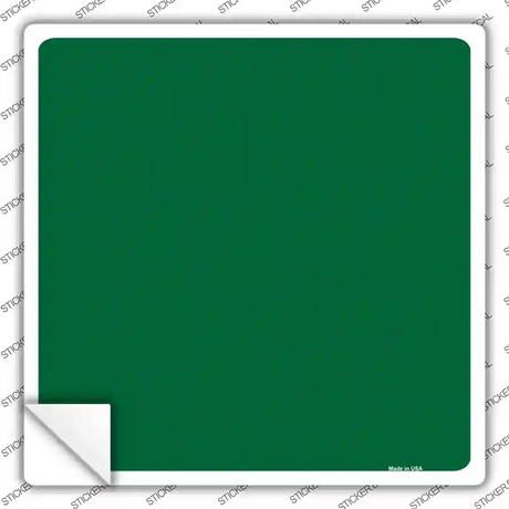 Green Solid Novelty Square Sticker Decal