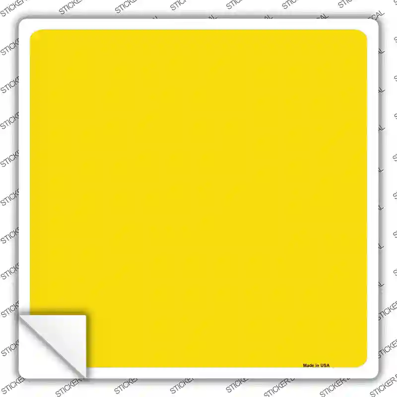 Yellow Solid Novelty Square Sticker Decal
