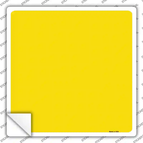 Yellow Solid Novelty Square Sticker Decal