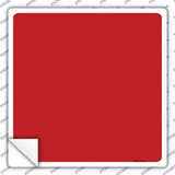 Red Solid Novelty Square Sticker Decal