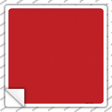 Red Solid Novelty Square Sticker Decal