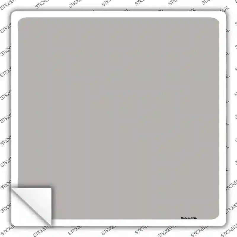 Gray Solid Novelty Square Sticker Decal