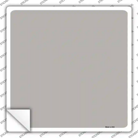 Gray Solid Novelty Square Sticker Decal