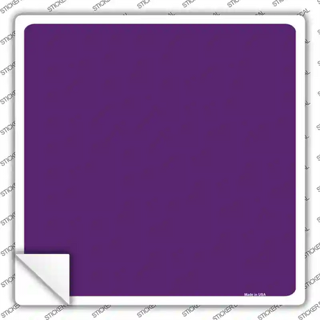Purple Solid Novelty Square Sticker Decal