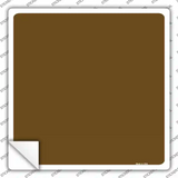 Brown Solid Novelty Square Sticker Decal