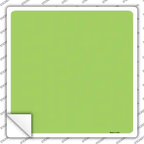 Lime Green Solid Novelty Square Sticker Decal
