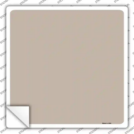 Tan Solid Novelty Square Sticker Decal