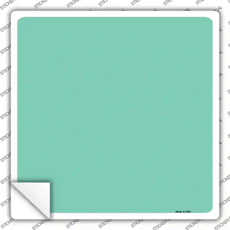 Mint Solid Novelty Square Sticker Decal