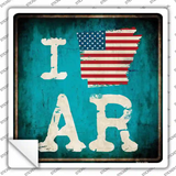 I Love Arkansas Novelty Square Sticker Decal