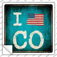 I Love Colorado Novelty Square Sticker Decal