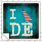 I Love Delaware Novelty Square Sticker Decal