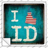 I Love Idaho Novelty Square Sticker Decal