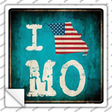 I Love Missouri Novelty Square Sticker Decal
