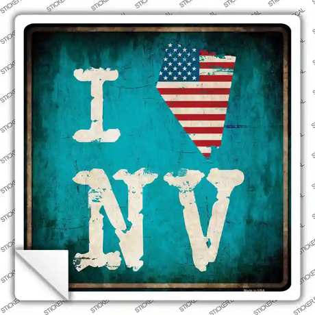 I Love Nevada Novelty Square Sticker Decal