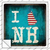 I Love New Hampshire Novelty Square Sticker Decal