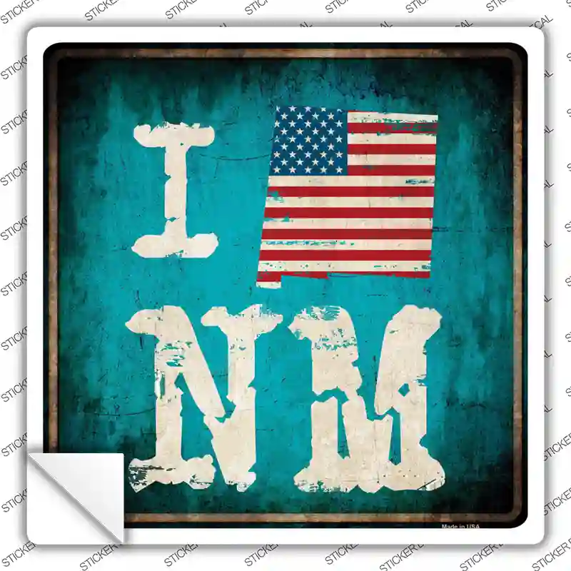 I Love New Mexico Novelty Square Sticker Decal