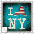 I Love New York Novelty Square Sticker Decal