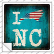 I Love North Carolina Novelty Square Sticker Decal