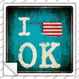 I Love Oklahoma Novelty Square Sticker Decal