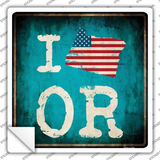 I Love Oregon Novelty Square Sticker Decal
