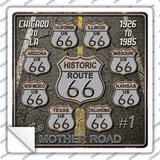 Route 66 Black Top Novelty Square Sticker Decal
