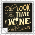 Wine O Clock Novelty Square Sticker Decal